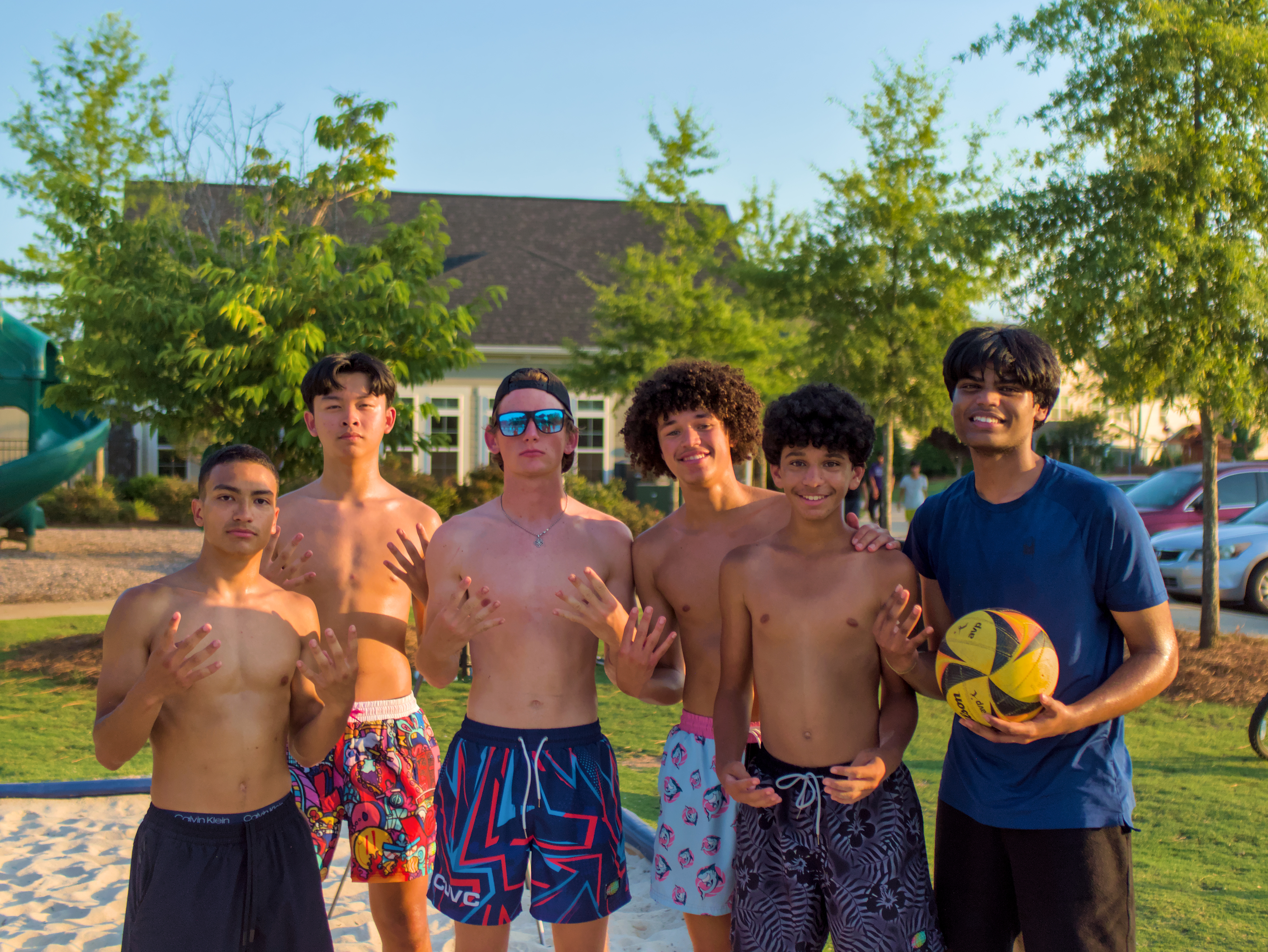 Students and volunteers at the HFF volleyball tournament